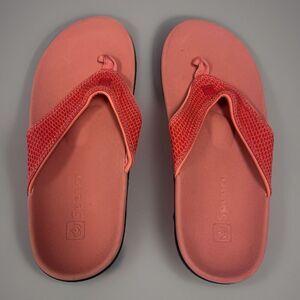 Spenco Yumi 2 Snake Women's Orthotic Sandal Terra Cota Beach Salmon Pink- Size 7